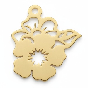 Colgante flor oro 14k - Img 2