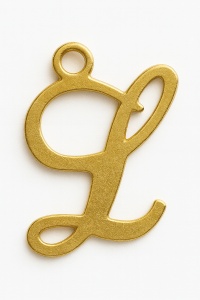 Colgante letra de oro de 14 K - L