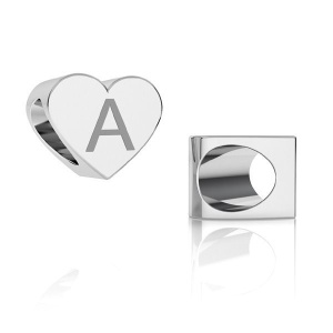 Corazón de plata 925 letra A