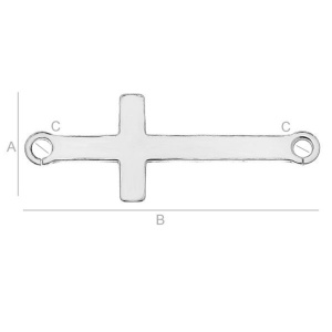 Cross connector, 925 silver, 21.5 x 8 mm - Img 4