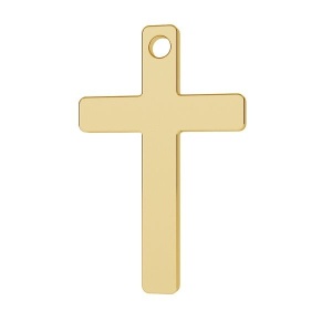 Cruz de oro de 14 quilates au 585 bañada en oro de 24 quilates 15 mm