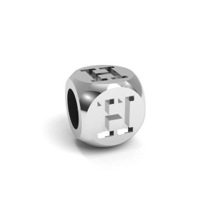 cubo letra h plata 925