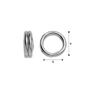 Double jump ring, 925 sterling silver, 6 mm - Img 2