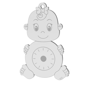 Girl pendant, 925 sterling silver, 27.1 mm
