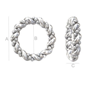 Karma circle pendant, 925 sterling silver, 12.5 mm