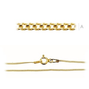 Lanț argint 925 placat cu aur, 45 cm, 1,43 g