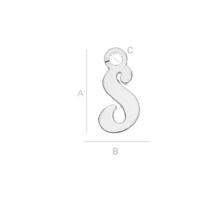 Litera S argint 925, 9,4 mm - Img 2
