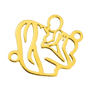 madre e hijo chapados en oro de 14k y oro de 18k