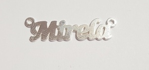 Mirela name connector, 925 silver, 25 mm