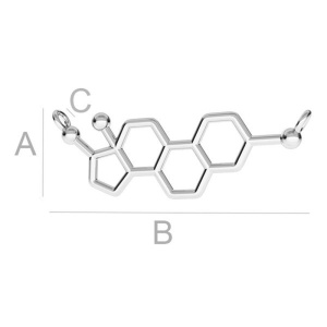 molecula estrogen, argint 925 - Img 2