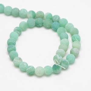 Natural Agate Crackle painted frosted 6mm - Img 3