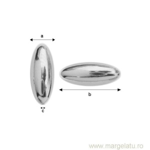 oval beads argint .925 9.7 mm - Img 2