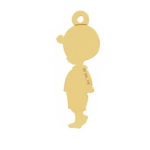 pandant baietel aur 14k placat cu aur de 18k 19 mm