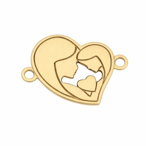 pandant inima aur 14k placat cu aur de 18k - Img 2