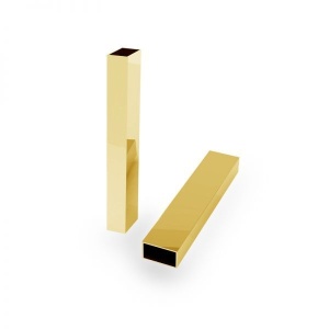 perfil rectangular de plata de ley 925 bañado en oro