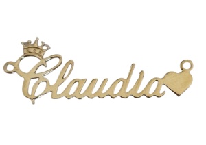 Placa chapada en oro claudia plata 925