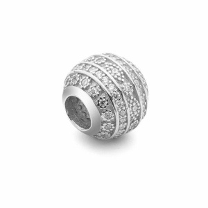 plata de ley 925 rodiada bola con cristales de circón 9,5 mm