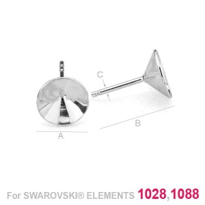 Poste de pendiente plata 925, 8,3 x 14,5 mm