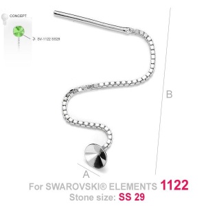 Poste para Rivoli de 5 mm, plata 925, 1 unidad