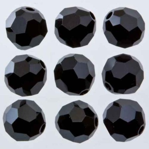precious round beads 4 mm jet