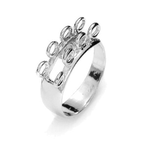 Ring base, 925 sterling silver, 22.7 x 18.7 mm