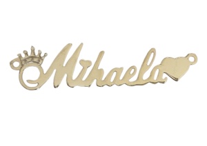 Tablita mihaela de plata 925 bañada en oro