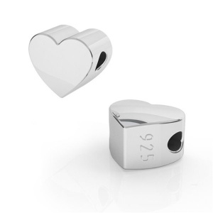 Tiny heart charm, 925 silver, 4 x 3.5 mm - Img 2
