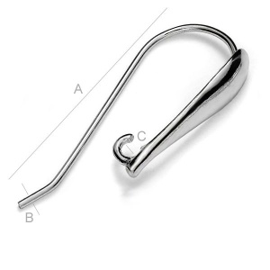 Tortiță cercei argint 925, 28 mm, 0,7 g, 1 bucată