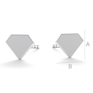 Tortiță cu tijă diamant argint 925, 5,3 mm