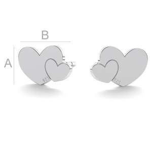 Tortițe tijă argint 925, 6,2 x 9,2 mm, pereche