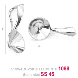 Agatatoare pandant, argint 925 pentru swarovski 1088 10 mm - Img 2