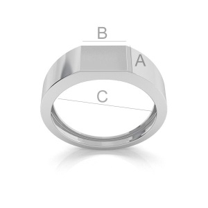 anillo base ,plata 925 A7,50 mm B10,00 mm C21,50 mm - Img 1