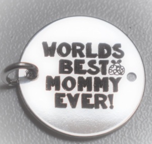 Bănuț gravat Mom argint 925, 16 mm