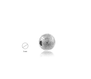 Bilă stardust argint 925, 5 mm, gaură 2,7 mm, la gram