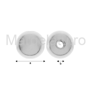 Bola de plata de ley de 6 mm con orificio de 3,2 mm
