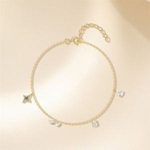 brățară argint 925 placata cu aur AAA cubic zirconia  - Img 5