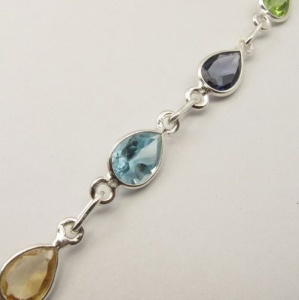 Brățară argint 925 Rainbow Moonstone, 21,2 cm - Img 2