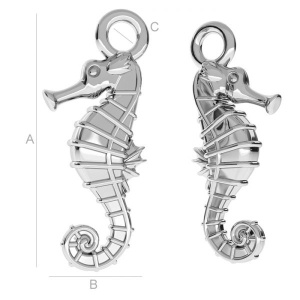 Caballito de mar de plata de ley 925