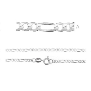 Cadena plata de ley 925, 50 cm, 2,5 mm, 5,21 g - Img 2
