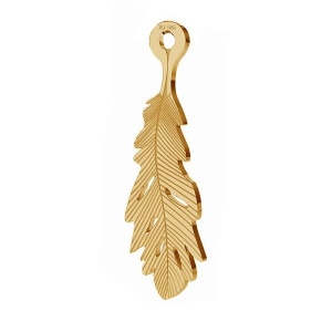 colgante hoja de oro 14k au585 chapado en oro 24k