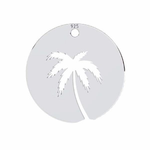 colgante plata de ley palmera 15 mm