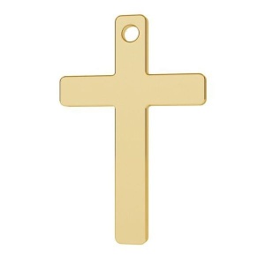 cruz de oro 14k au585 22 mm 24 k bañada en oro