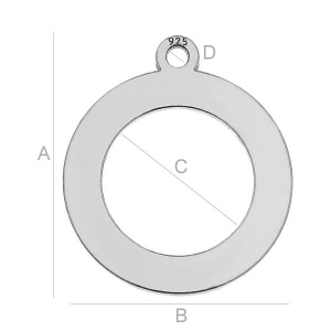 dije de plata 925 15mm