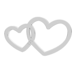 doble corazón , plata 925