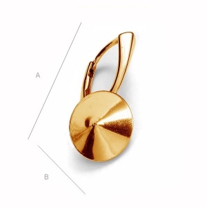 Earring hook, 18K gold-plated 925 sterling silver, 18 x 27 mm