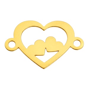 Eslabón corazón de oro de 14 quilates