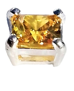 Finding with yellow zircon, 925 sterling silver, 7.65 mm - Img 2
