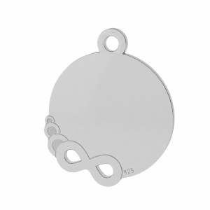 Infinity coin, 925 sterling silver, 17.5 x 14.6 mm
