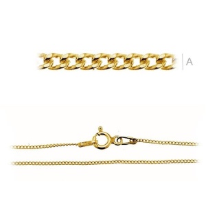 Lant, argint 925 placat cu aur 45 cm - Img 2