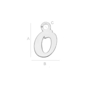 Letter O, 925 sterling silver, 9.2 mm - Img 2
